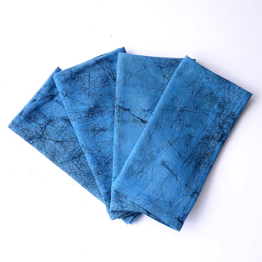 Hand Dyed Indigo Blue Napkins - Set of 4 - The Collective Park City
