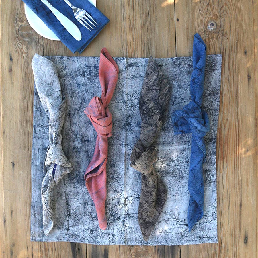 Hand Dyed Indigo Blue Napkins - Set of 4 - The Collective Park City