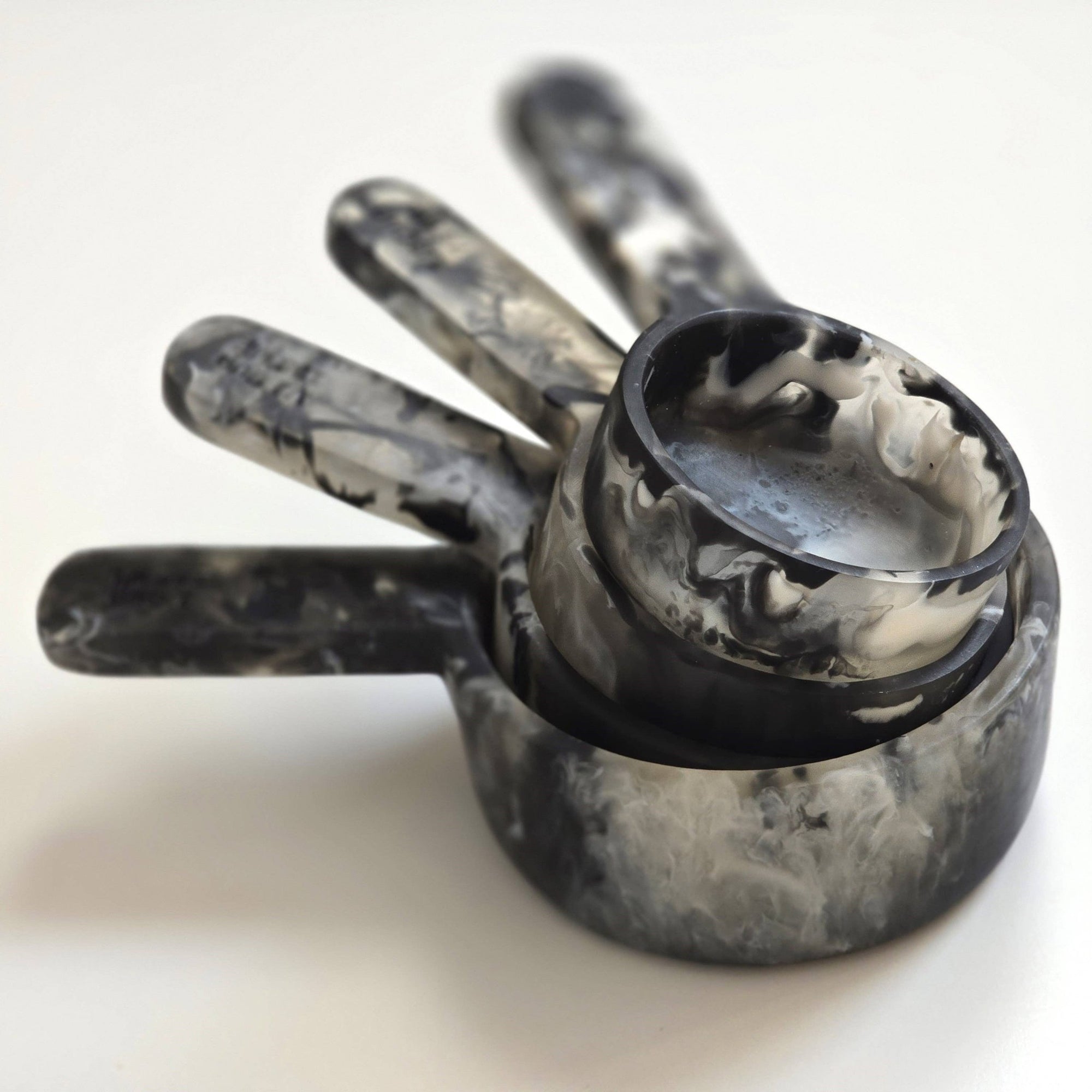 Hand Poured Resin Measuring Cups : Black & White - The Collective Park City