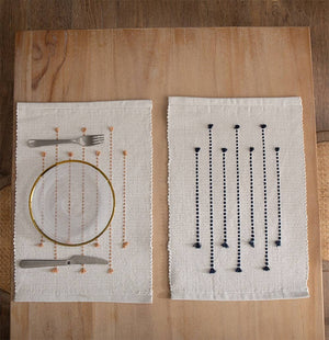 Hand Stitched Cotton Placemat: Black - The Collective Park City