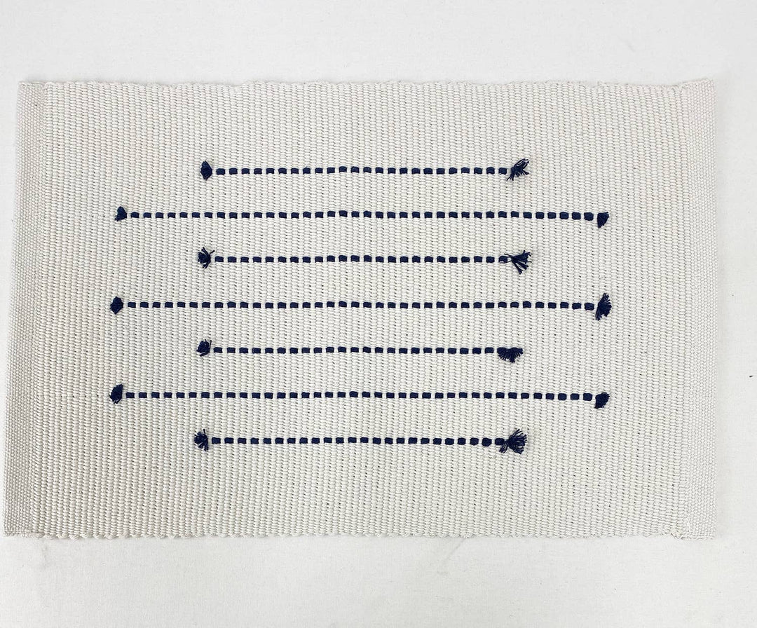 Hand Stitched Cotton Placemat: Black - The Collective Park City