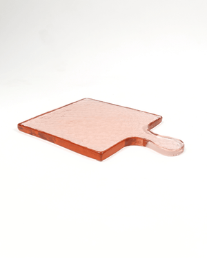 Handblown Hammered Glass Serving Tray - Blush - The Collective Park City