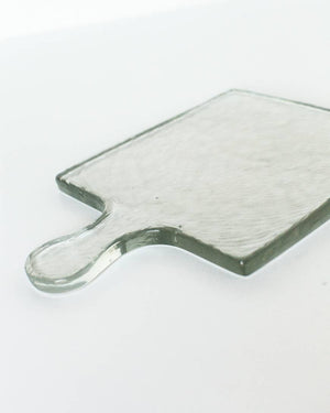 Handblown Hammered Glass Serving Tray - Clear - The Collective Park City