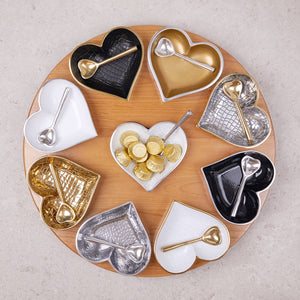 Happy Bright Gold Croco Heart with Heart Spoon - The Collective Park City