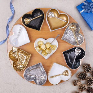 Happy Bright Gold Croco Heart with Heart Spoon - The Collective Park City