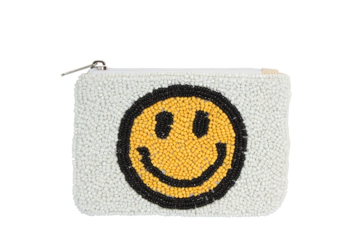 Happy Face Beaded Coin Purse - The Collective Park City