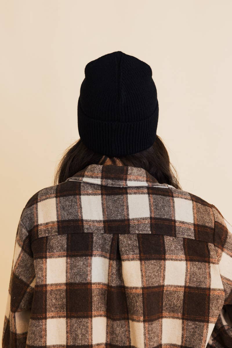 Happy Face Beanie: Black - The Collective Park City