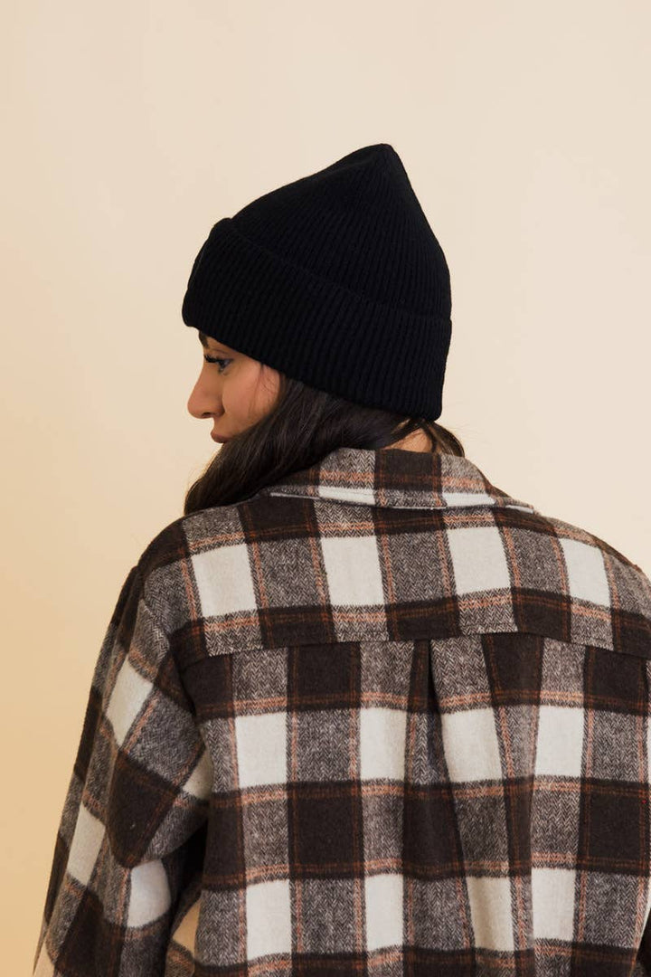 Happy Face Beanie: Black - The Collective Park City