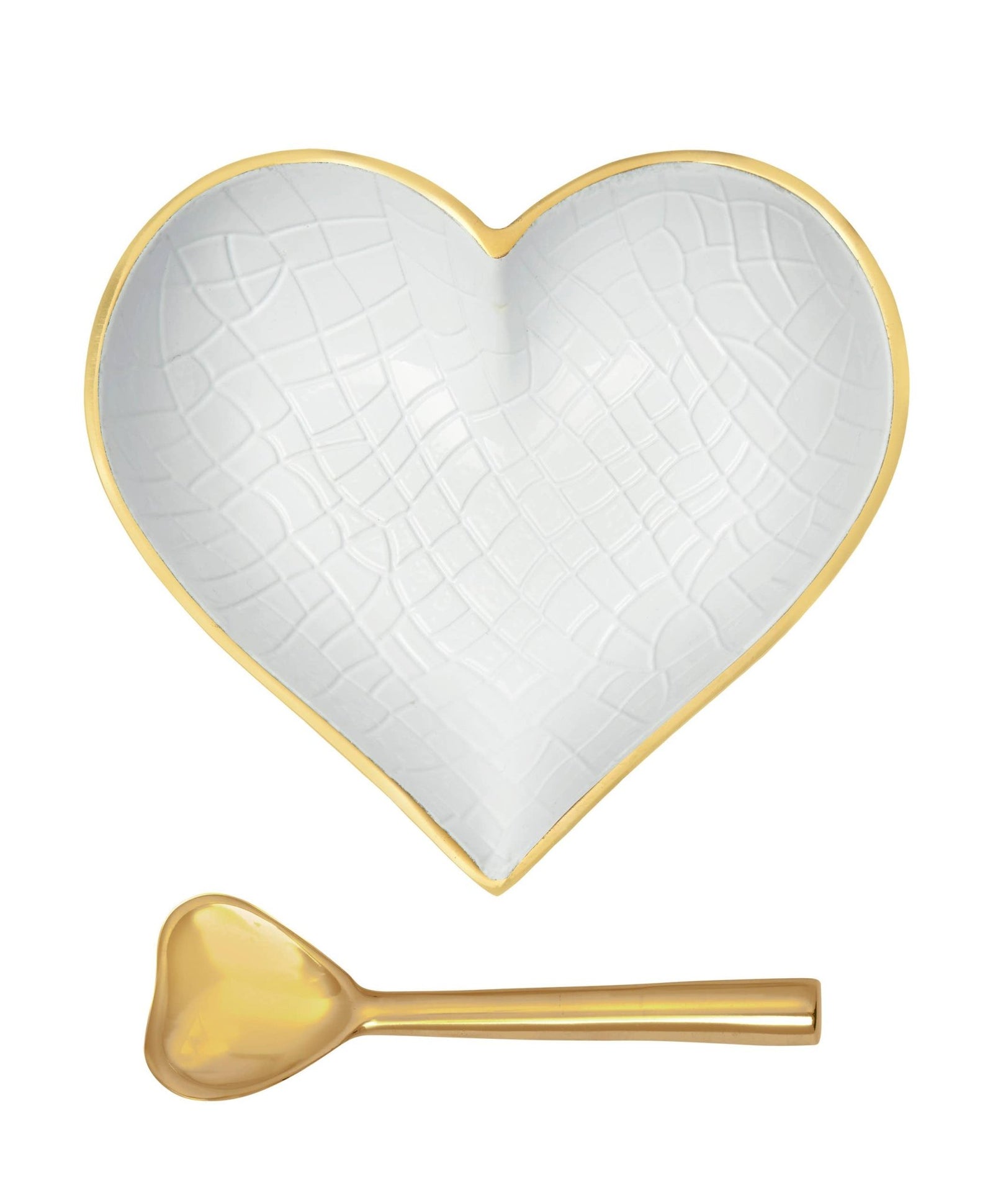 Happy Gold & White Croco Heart with Gold Heart Spoon - The Collective Park City