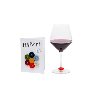 Happy Wine-Ote's Merino Wool Felt Wine Marker Note Card - The Collective Park City