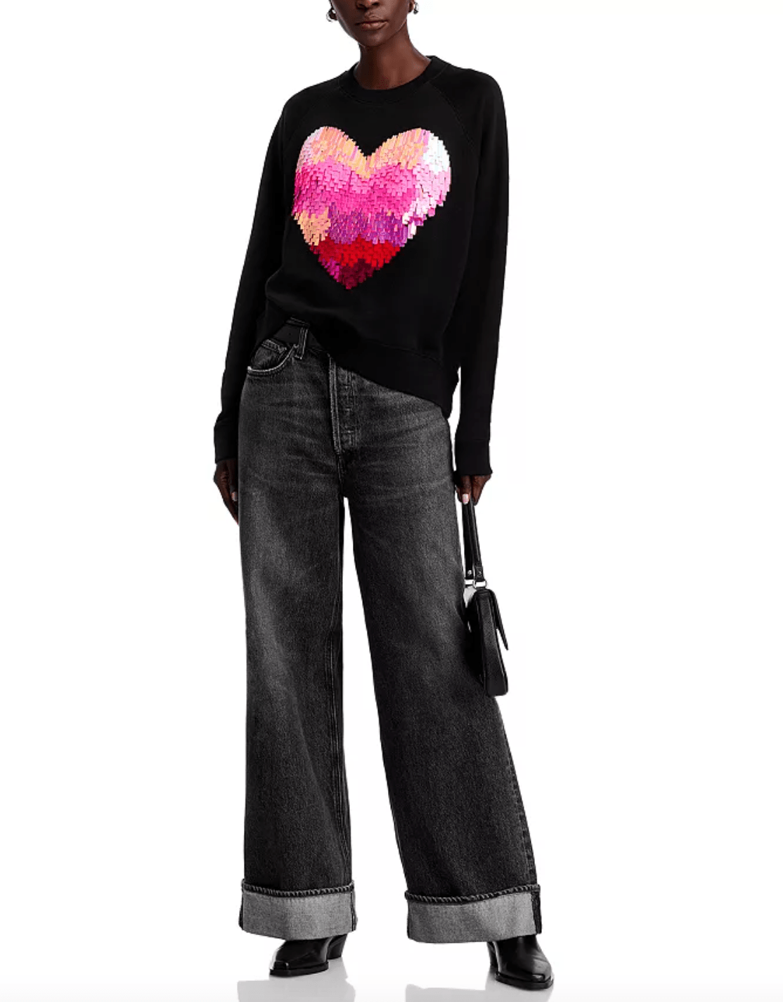 Heater Sequin Heart Sweatshirt - The Collective Park City