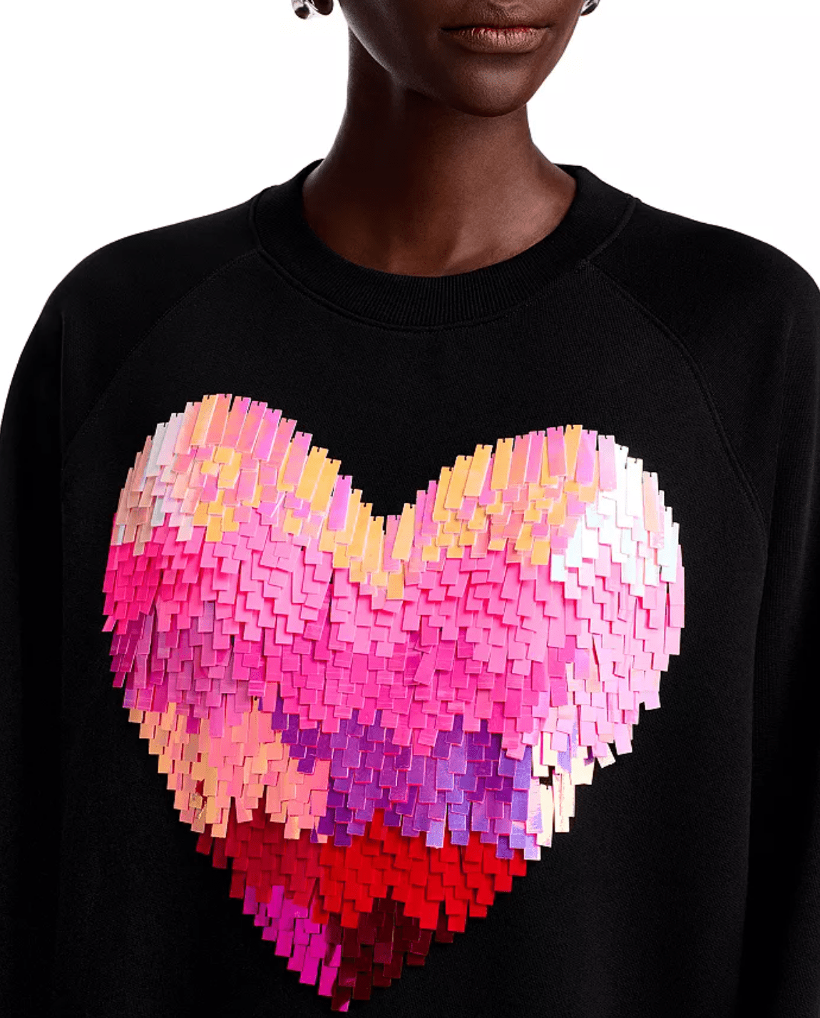 Heater Sequin Heart Sweatshirt - The Collective Park City