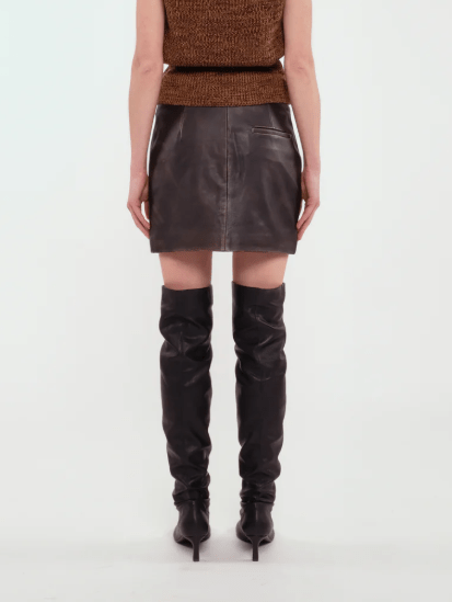 Helen Leather Mini Skirt - The Collective Park City