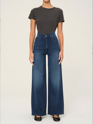 Hepburn Wide Leg Jeans - Stream Wash - The Collective Park City