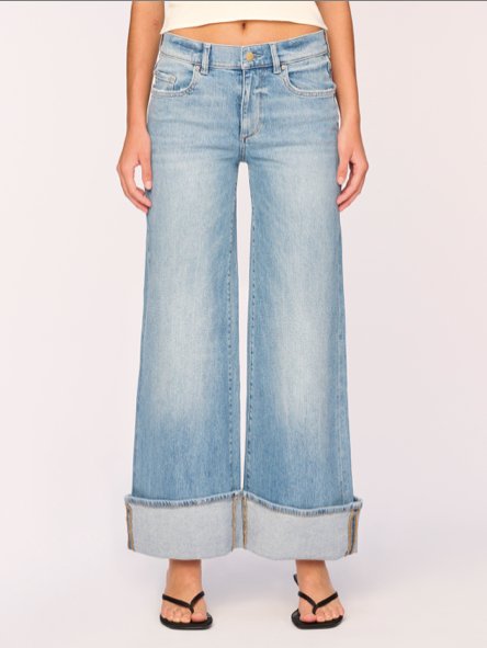 Hepburn Wide Leg Jeans - Vintage Ravello Cuffed - The Collective Park City