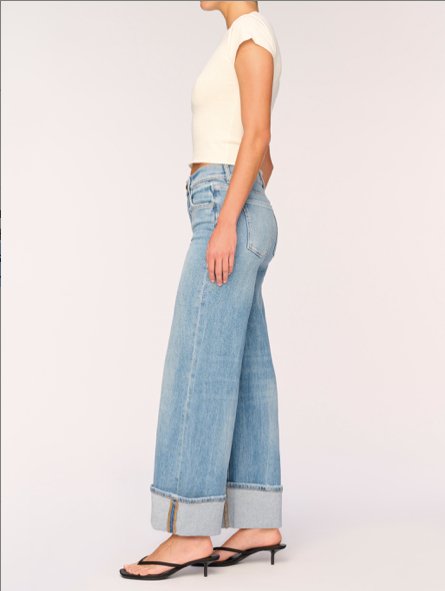 Hepburn Wide Leg Jeans - Vintage Ravello Cuffed - The Collective Park City