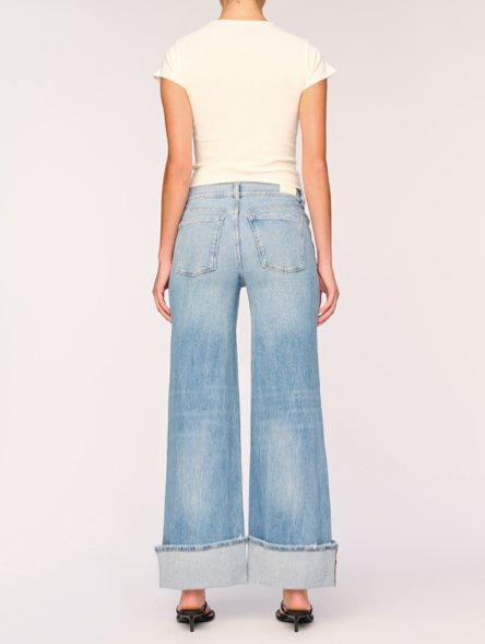 Hepburn Wide Leg Jeans - Vintage Ravello Cuffed - The Collective Park City