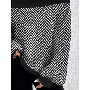 Herringbone Knit Mock Neck Pullover Top - The Collective Park City