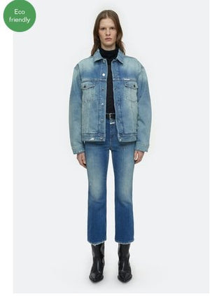 hi - sun Cropped High Rise Jean - Mid Blue - The Collective Park City