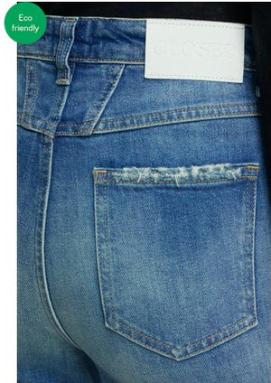 hi - sun Cropped High Rise Jean - Mid Blue - The Collective Park City