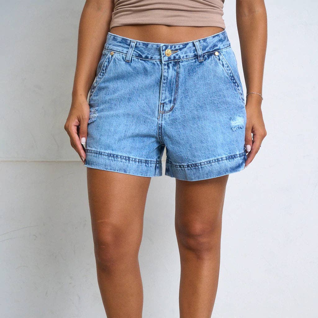 High Waist Denim Shorts - The Collective Park City