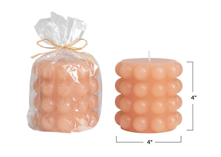 Hobnail Totem Candle - 4" x 4" Round - The Collective Park City