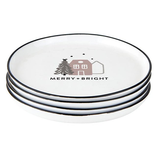 Holiday Appetizer Plate - Merry + Bright - Set/4 - The Collective Park City