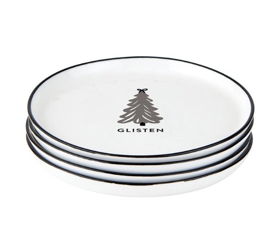 Holiday Appetizer Plate - Trees - Set/4 - The Collective Park City