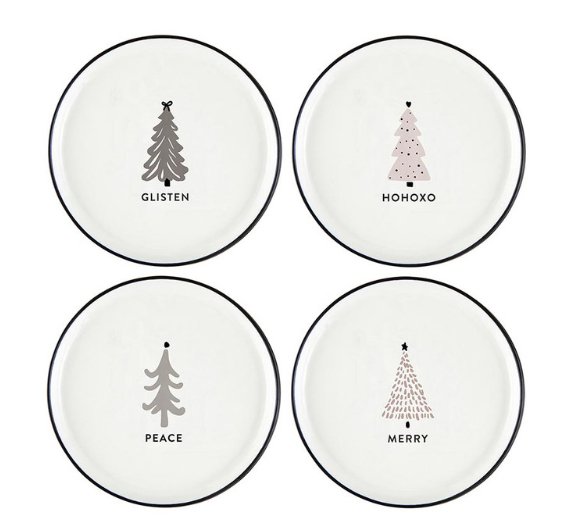 Holiday Appetizer Plate - Trees - Set/4 - The Collective Park City