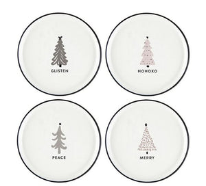 Holiday Appetizer Plate - Trees - Set/4 - The Collective Park City