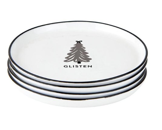 Holiday Appetizer Plates - Glisten - Set of 4 - The Collective Park City