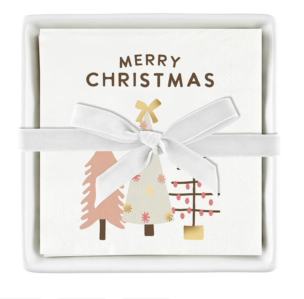 Holiday Ceramic Napkin Tray & Napkins - The Collective Park City