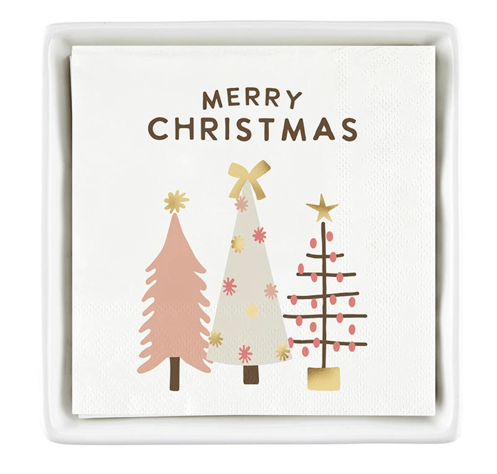 Holiday Ceramic Napkin Tray & Napkins - The Collective Park City