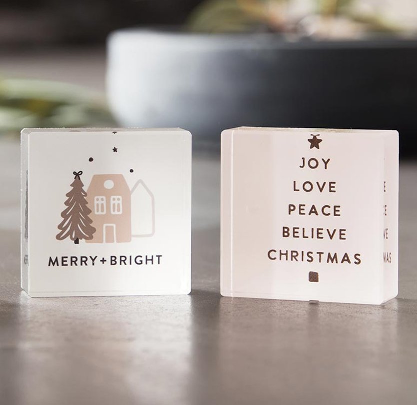 Holiday Lucite Block - The Collective Park City