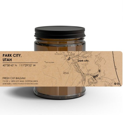 Home Town Map Candle - Fresh Cut Balsam - The Collective Park City