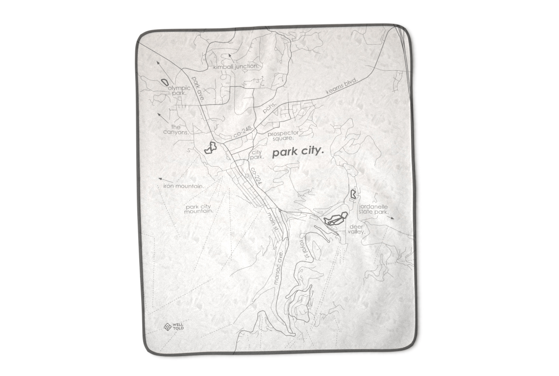 Home Town Map Fleece Throw Blanket - The Collective Park City