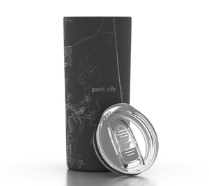 Hometown Park City Map Insulated Tumbler - 16oz - Black - The Collective Park City
