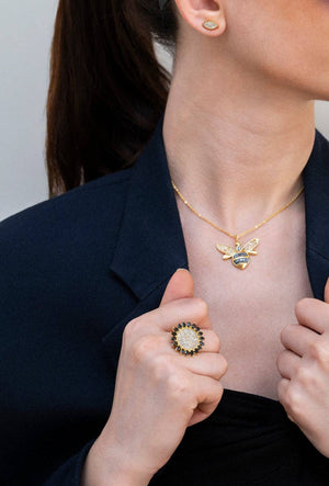 Honeybee Gold Vermeil Pendant Necklace - The Collective Park City