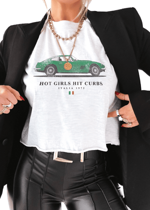 Hot Girls Hit Curbs Cropped Graphic Tee - The Collective Park City