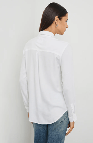 Hunter Button Down Top - Ivory Check - The Collective Park City