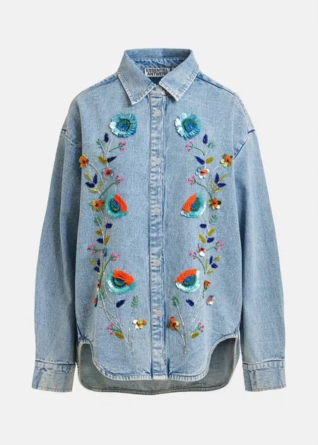 Icksonville Sequined Denim Shirt - The Collective Park City