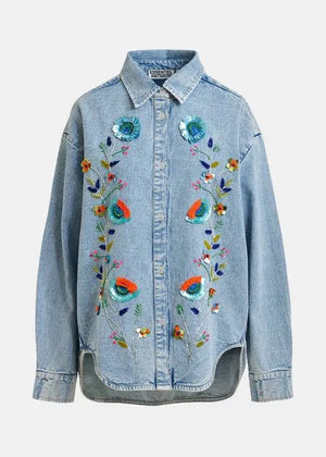 Icksonville Sequined Denim Shirt - The Collective Park City