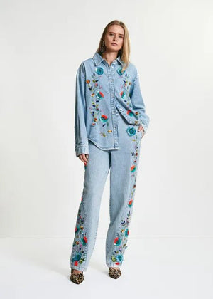 Icksonville Sequined Denim Shirt - The Collective Park City