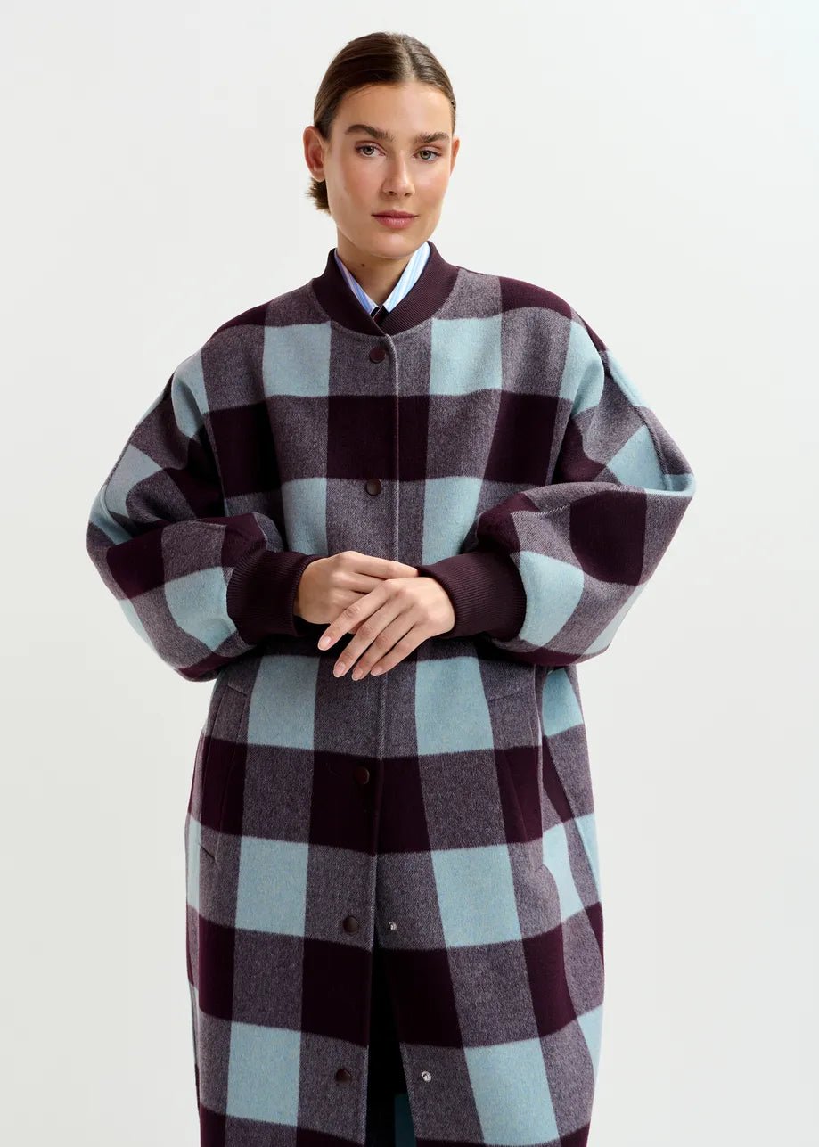 Ifit Wool Check Coat - The Collective Park City