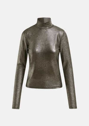 Ilevate Metallic Jersey Turtleneck Top - The Collective Park City