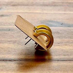 Enamel Chunky Hoop Earrings - Gold/Yellow