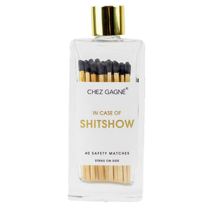 In Case of Shitshow Matches - Glass Bottle Matchsticks - Black - The Collective Park City