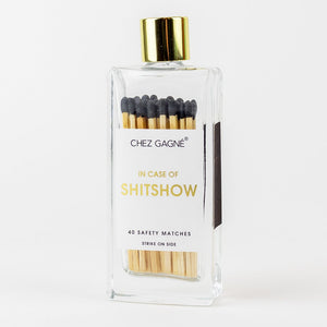 In Case of Shitshow Matches - Glass Bottle Matchsticks - Black - The Collective Park City