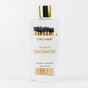 In Case of Shitshow Matches - Glass Bottle Matchsticks - Black - The Collective Park City