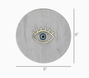 Inlaid Marble Tray - Eye - The Collective Park City